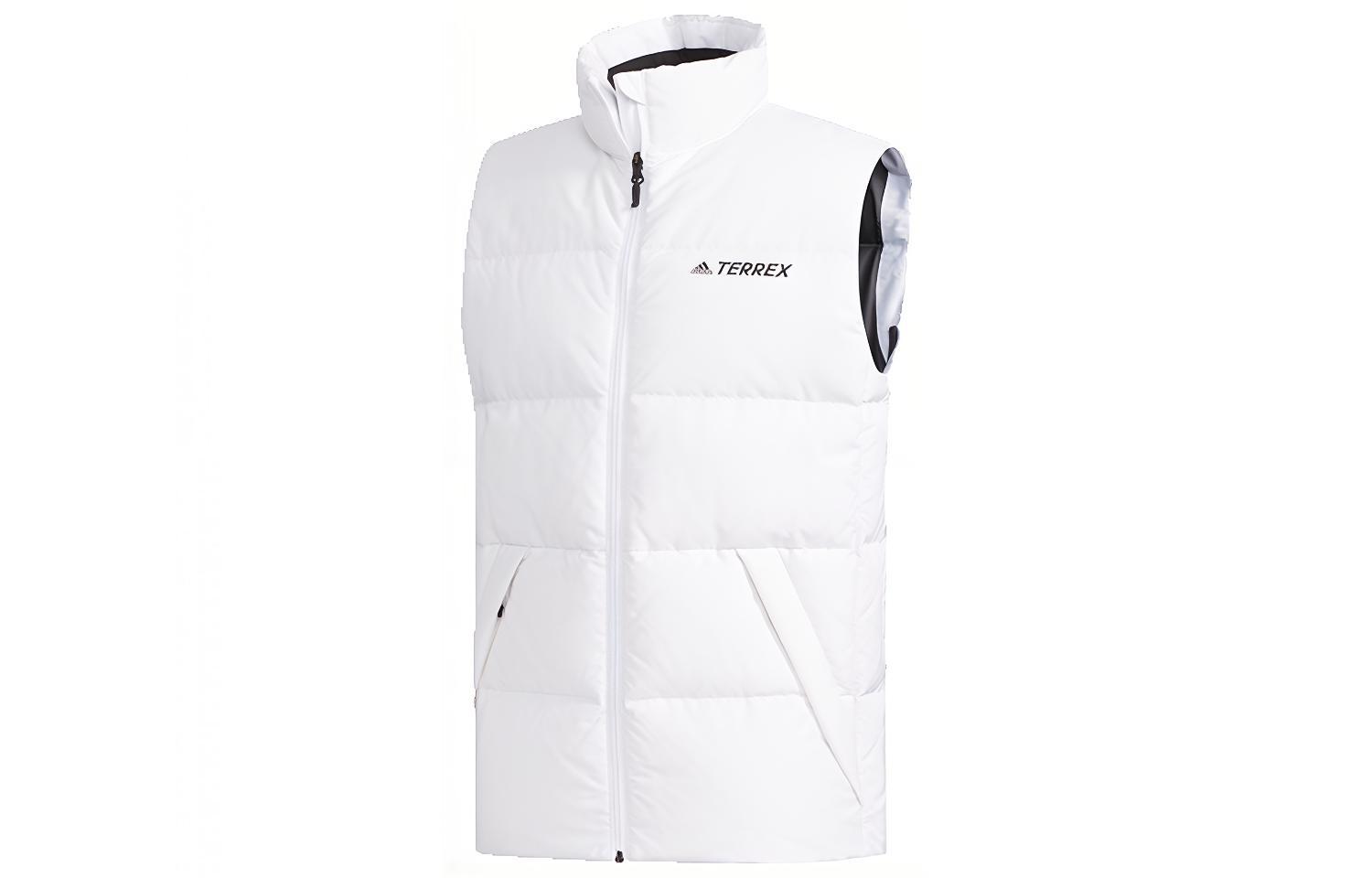 Adidas Down Vests Men s White Stand Collar Moderate Other FJ9227 M