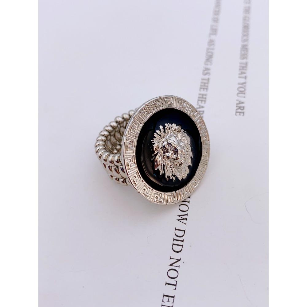 

Уникальное кольцо из цинкового сплава с регулируемыми кольцами в стиле львиной головы для женщин