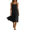 Linen Maxi Dresses for Women Sleeveless V Neck Long House Dress Casual Loose Fit Summer Sundress with Pockets
