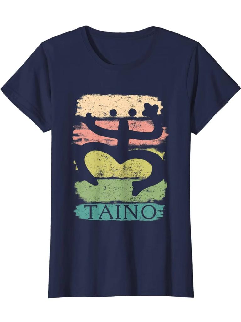 Vintage Paint Distressed Puerto Rico Taino Coqui Symbol Gift TShirt Summer Casual 100 Cotton ONeck Short Sleeve Mens T Shirt