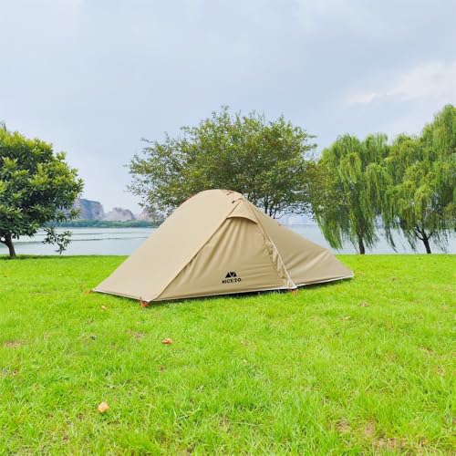 HXBEE Double-Layer Backpacking Tent, 2-Person Lightweight Camping Tent with Aluminum Poles