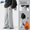 2025 Autumn/Winter Thickened Fleece-Lined Wide-Leg Sweatpants