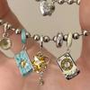 Vintage Tarot Sun Moon Stars Alloy Chain Bracelet for Women Unique Antique Jewelry Gift for Party Daily Wear