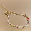 18K Gold Plated Round Bracelet with Colorful Cubic Zirconia - Stylish and Versatile Elegant Jewelry
