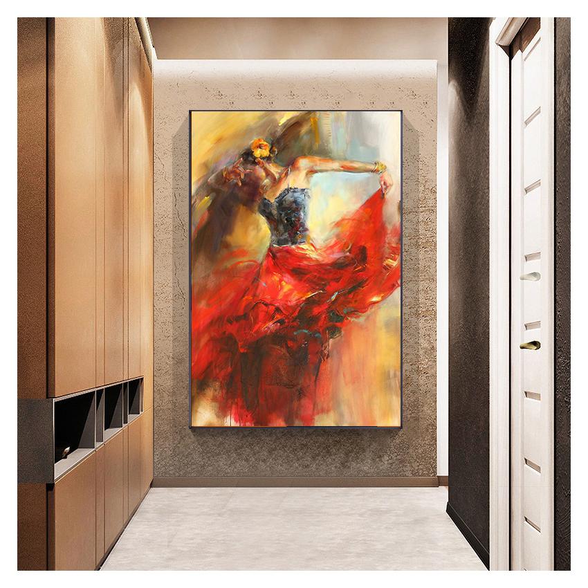 Oil Painting On Canvas Scandinavian Posters and Prints Wall Art Picture for Living Room Cuadros Abstract  Dancing Ballerina Girl