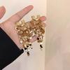 Luxury Exaggerated Metal Round Sequin Tassel Earrings for Women U-Shaped Big Elegent Personalized Party Girls Unusual Jewelry