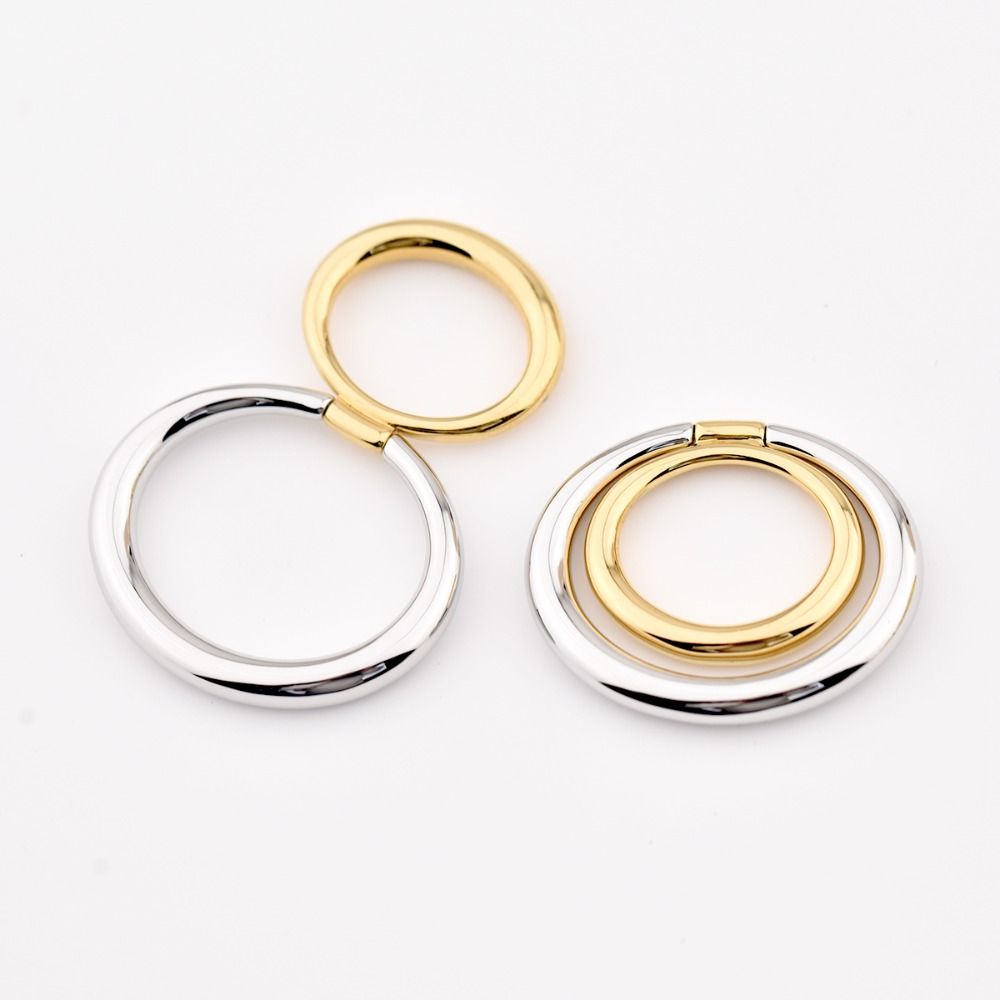 Electroplated Scarf Buckle Ring Double Ring  Trendy   Clothing Accessories