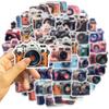 50 Cartoon Retro Camera Doodle Stickers Guitar Notebook Suitcase DIY Waterproof Stickers