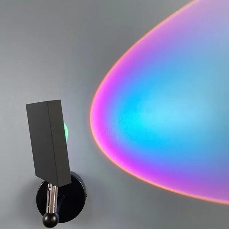 DurableSunset Light Photo Projection Wall Light Rainbow Atmosphere Sunset Decoration Bedside Sunset Red Wall Light