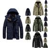 Warm Mens Winter Thick Fur Lined Hooded Jacket Zipper Bomber Military Parka Coat