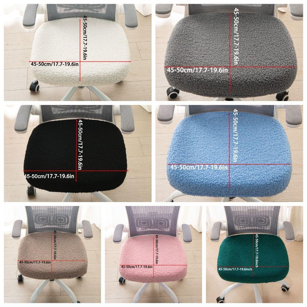Stretch Computer Chair Seat Cozy Plush Elastic Chair Cover Chair Seat Protector  Winter Use