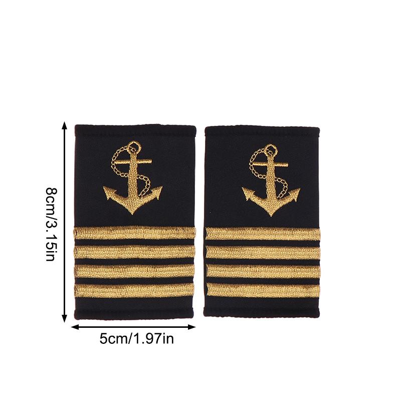 

1 пара украшений для одежды, погоны, погоны матроса, ремесленные плечевые знаки с золотыми полосками, аксессуары для декора одежды своими руками