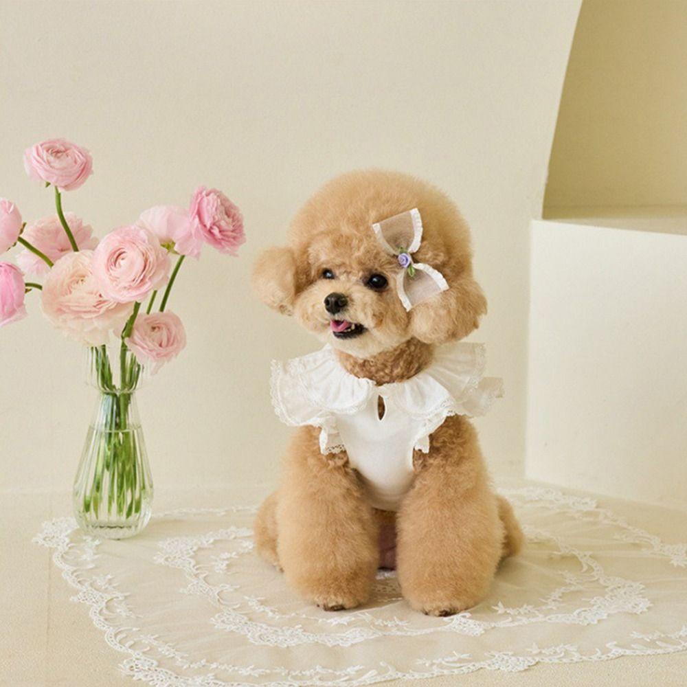 

Breathable Rose Flower Dog Dress Soft Cat Princess Skirt Fashion Pet Summer Clothes Autumn M