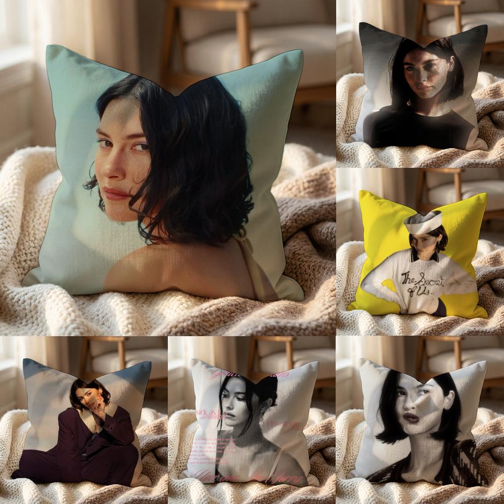Singer G-Gracie Abrams Cushion Cover Multi-Scene Pillow Cover for Home & Car - Reversible, Soft & Durable for Daily Use