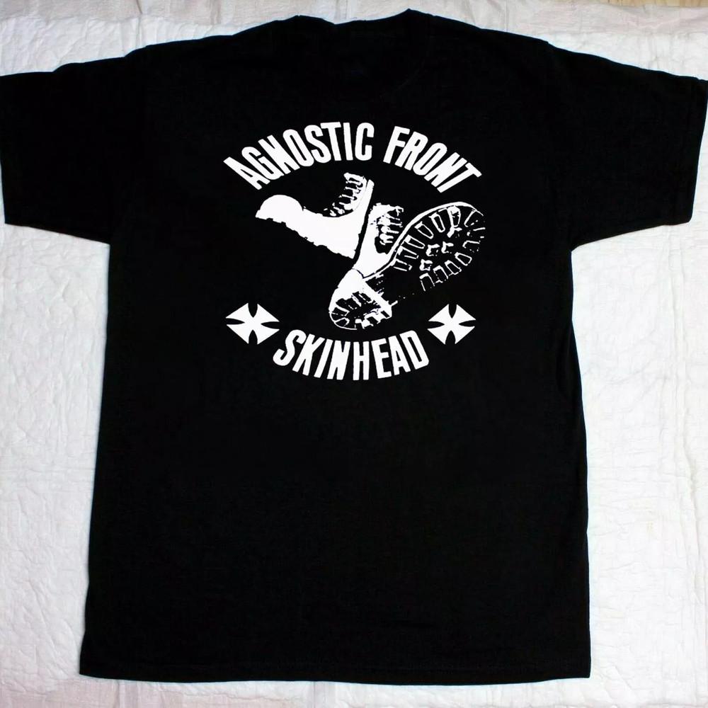 Футболка с принтом Agnostic Front Skinhead Punk Band Полный размер S-5XL Унисекс L