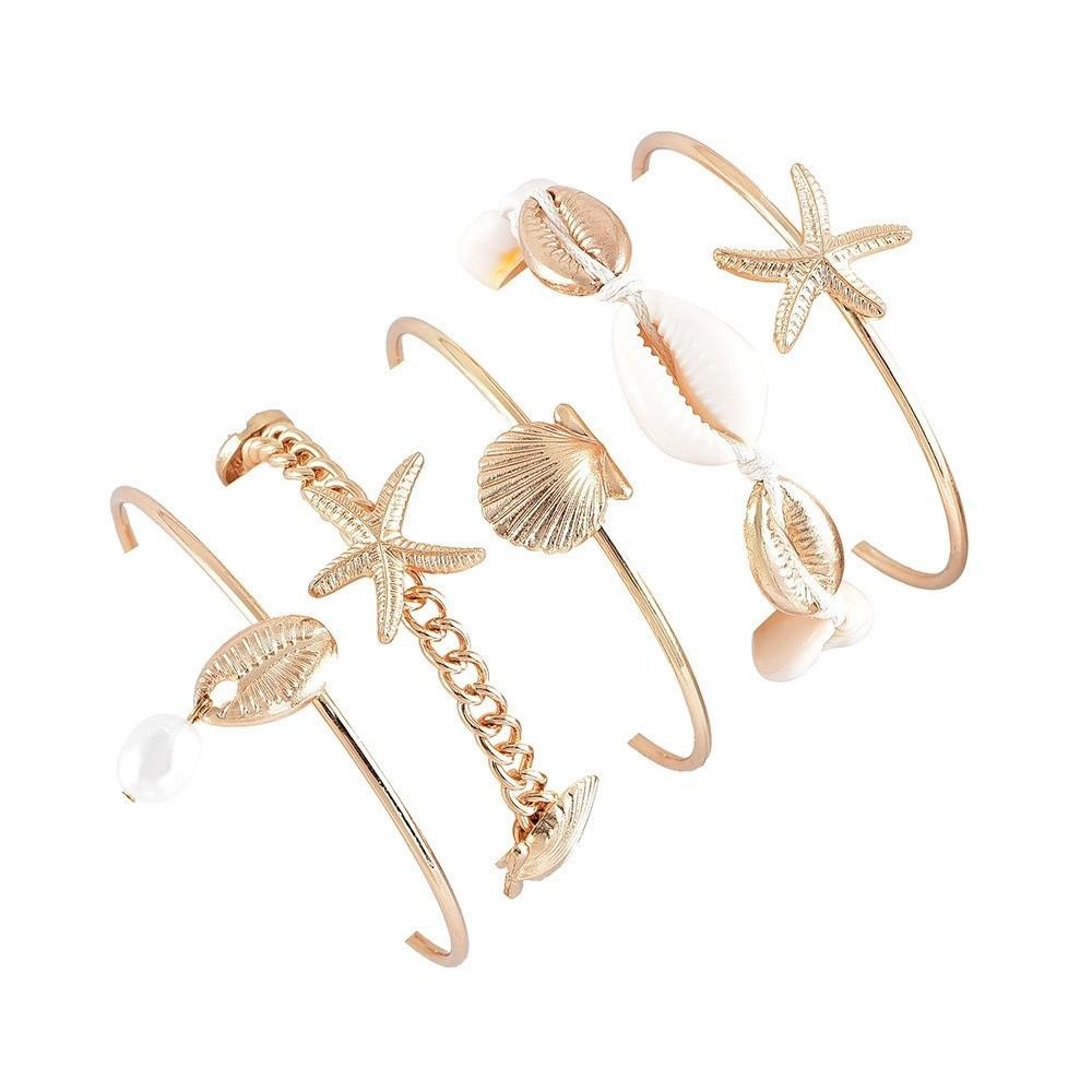Stacked Design Starfish Shell Bracelet Party Jewelry Accessories Pendant Bracelet  Summer Season