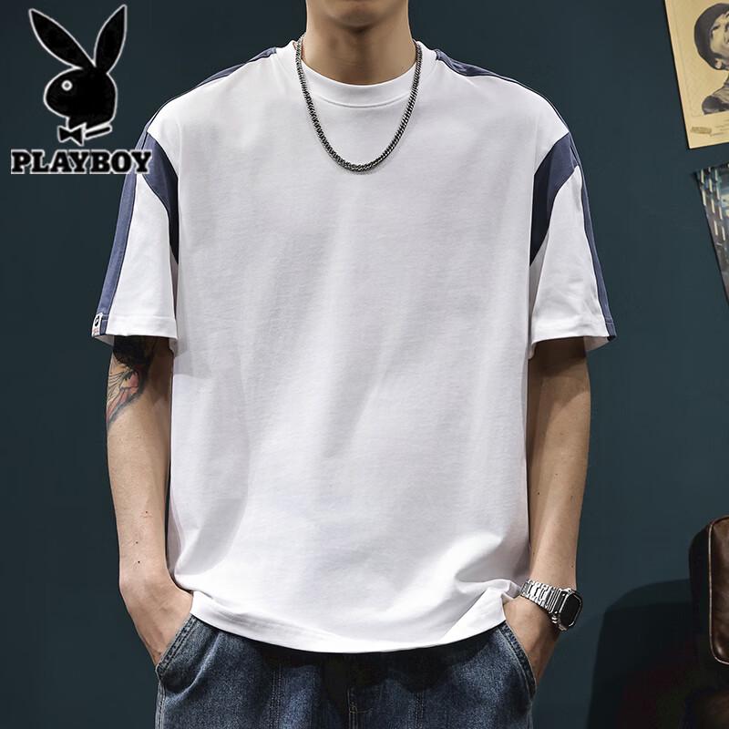 Playboy Men s Pure Cotton Patchwork T-Shirt 3XL