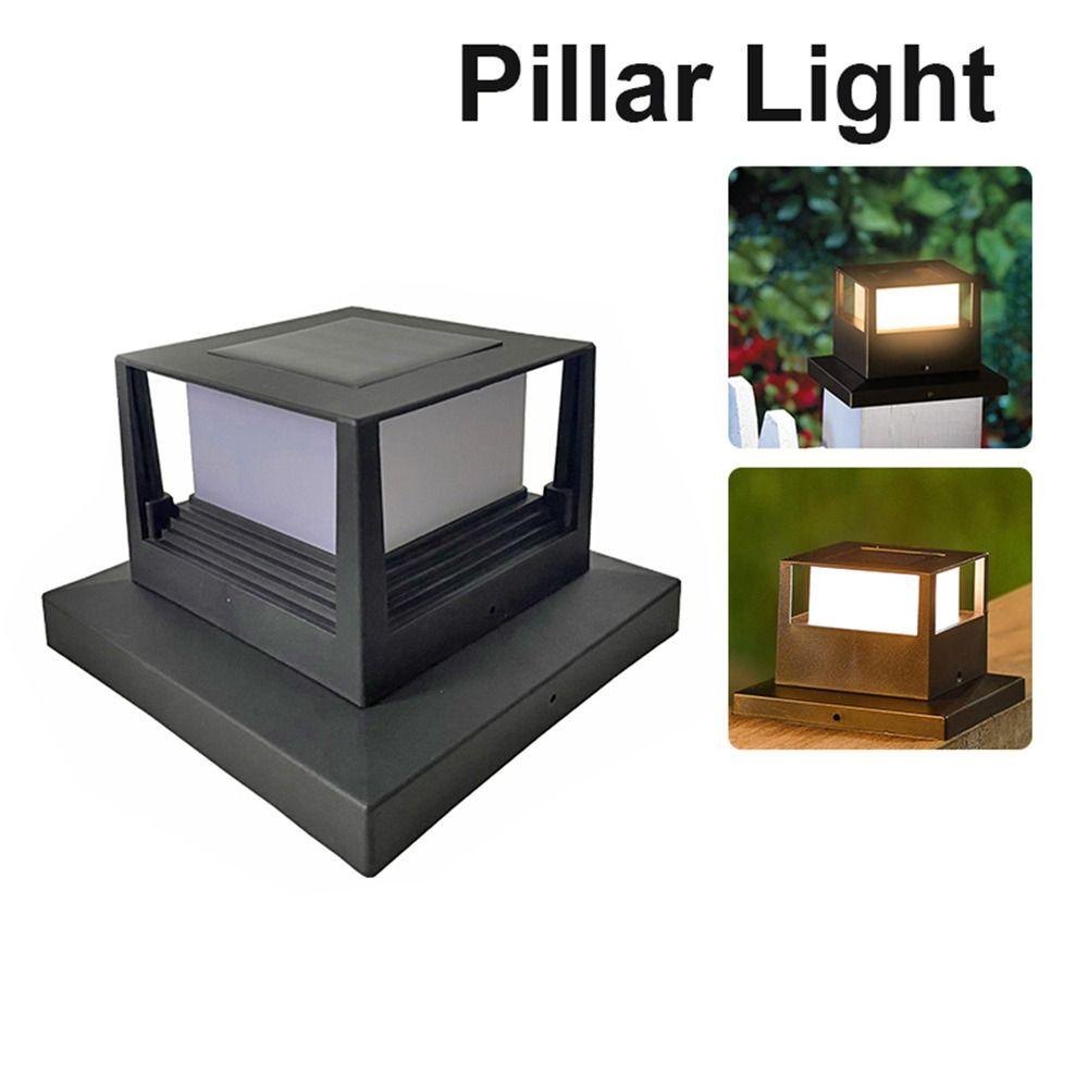 

Waterproof Fence Gate Pillar Lamp Square Fence Post Light Deck Cap Villa Column Lamp Fence Gate two-color light