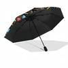 Dinosaur Glass Art Pattern Umbrella, Portable and Foldable Design, 8 Ribs, a Casual Accessory for Halloween, Christmas, and Birthday Gifts.