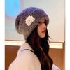The New Woolen Hat Shows Off Your Face. It's A Trendy Knitted Hat with A Fabric Patch for Warmth Ear Protectors and Headscarves