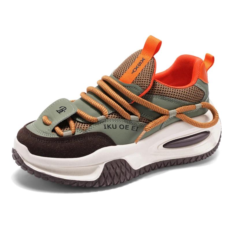 

Плюс размер 48 зеленые трендовые кроссовки мужские дышащие массивные повседневные кроссовки мужские на шнуровке оригинальные дизайнерские туфли мужские zapatos hombre 48 зелёный