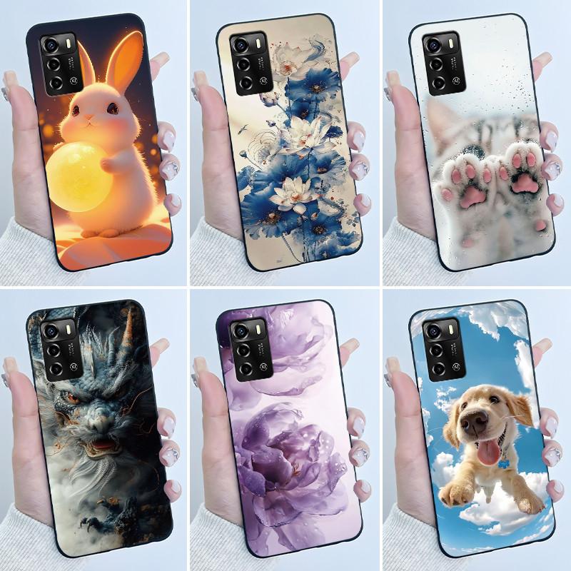 Casing For ZTE Blade V40 Vita 8045/A72 4G Case Luxury Dragon Cute Cool Boys Girls Black Matte Soft TPU Silicone Shell Back Cover