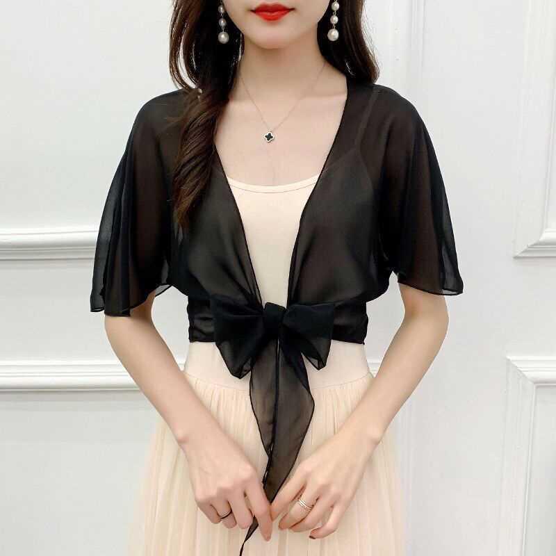 Versatile Shrug Top: Summer Sun Protection, Plus Size Chiffon Cardigan