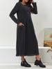 2023 Autumn Loose Plus Size Knit Lace Long Fleece Sweatshirt Dress