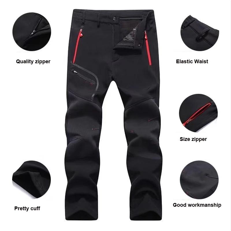 Men  Fleece Outdoor  Warm Pants Softshell  Winter  Climbing Hiking Sport Training Trousers