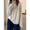 European Style Women's Stand Collar Fleece Pullover: Slimming, Versatile, Long Sleeve for Spring, Autumn, and Winter.