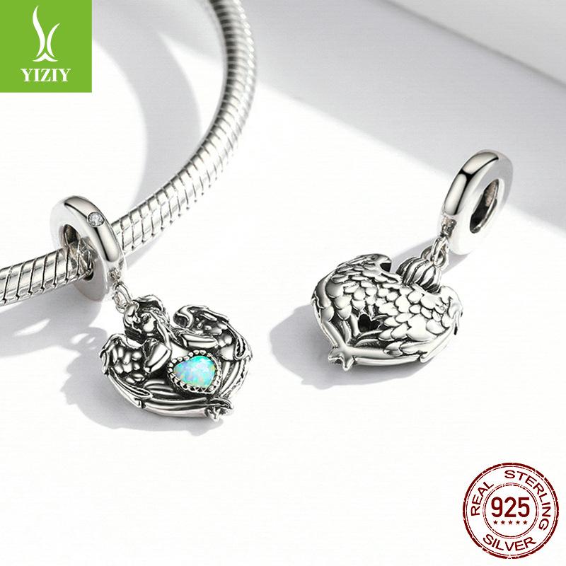 Love Angel Diy Bracelet Beaded Charm Popular S925 Silver Pendant Accessories Bsc568