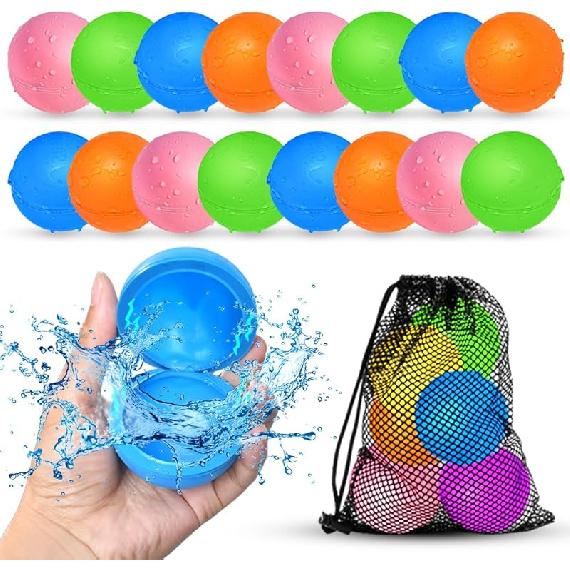 12Pcs Reusable Water Balloons, Pool Beach Water Toys for Boys and Girls, Outdoor Summer Toys for Kids Ages 3-12