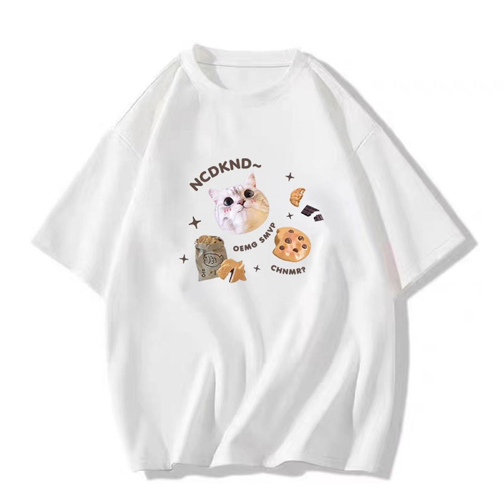 Y2k Casual Tops Female Clothes Girls Korean Fashion Blouse Kawaii Harajuku Streetwear Pet Dogs Cats Graphic Tees Women's T-shirt