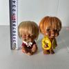 [Used] Showa Retro Vintage Japanese Sofubi Dolls Set of 2 Rooted Hair Painted Eyes