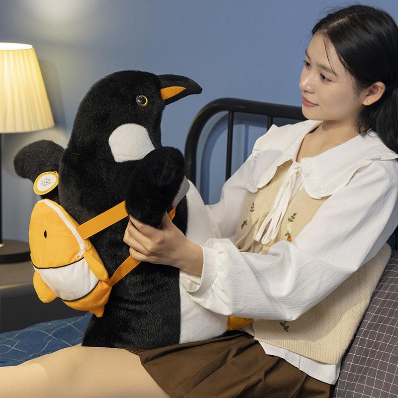 Cute Truant Penguin Plush Toy Backpack Penguin Doll Claw Machine Doll Event Gift Gift