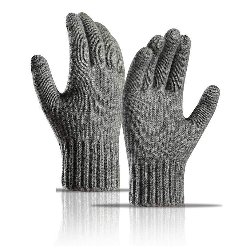 Men Touchscreen Gloves Winter Outdoor Riding Warm Fleece Lined Thick Alpaca Wool Knitted Gloves