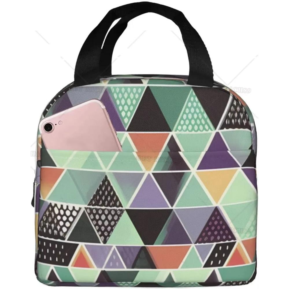 

Симметричный и геометрический дизайн, изолированный ланч-бокс - универсальный ланч-бокс для мужчин и женщин для активного отдыха 22x20x13CM зелёный