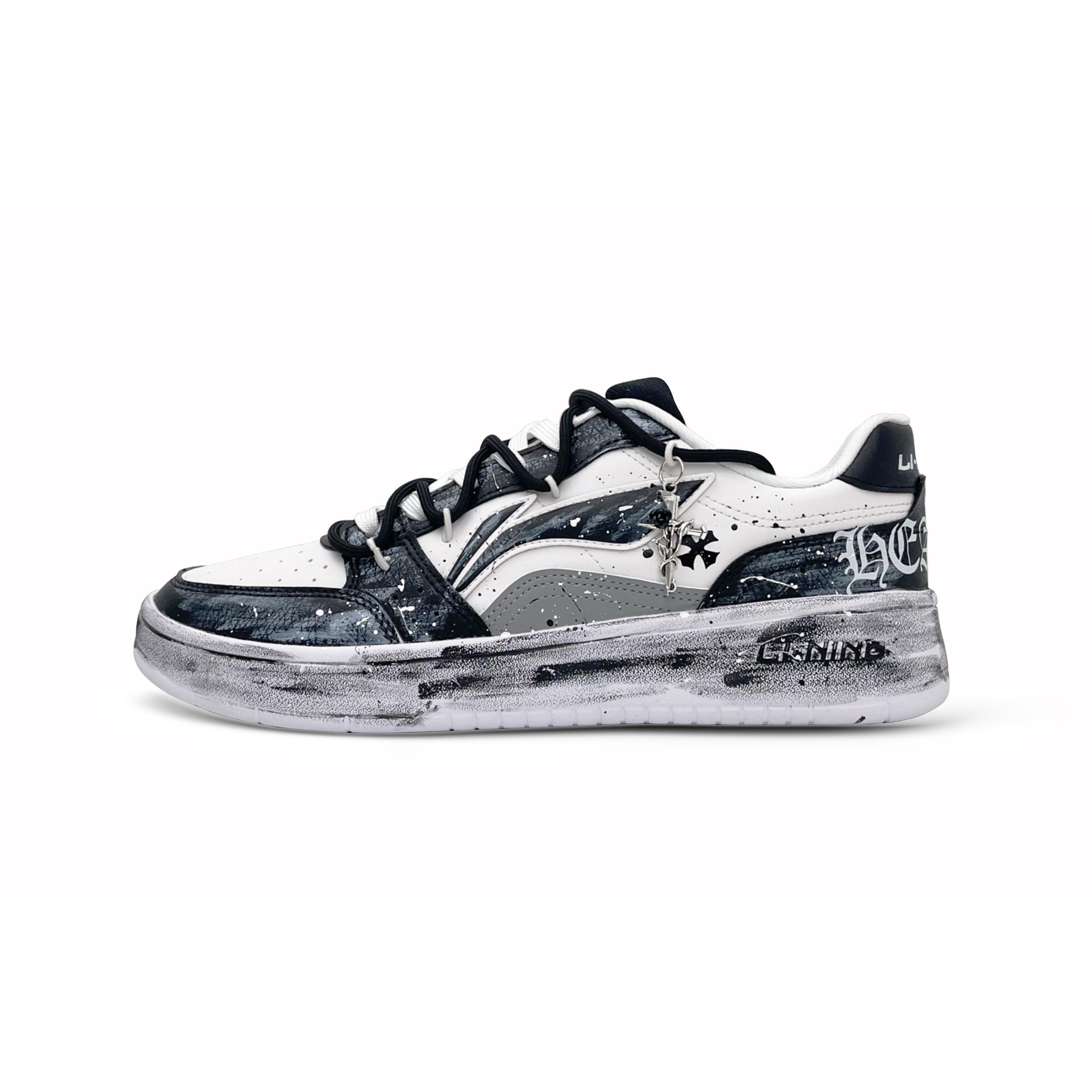 Li Ning Sycee Кроссовки для скейтборда Мужские Низкие Черные AGCU567-1(Команда87-) 41.5