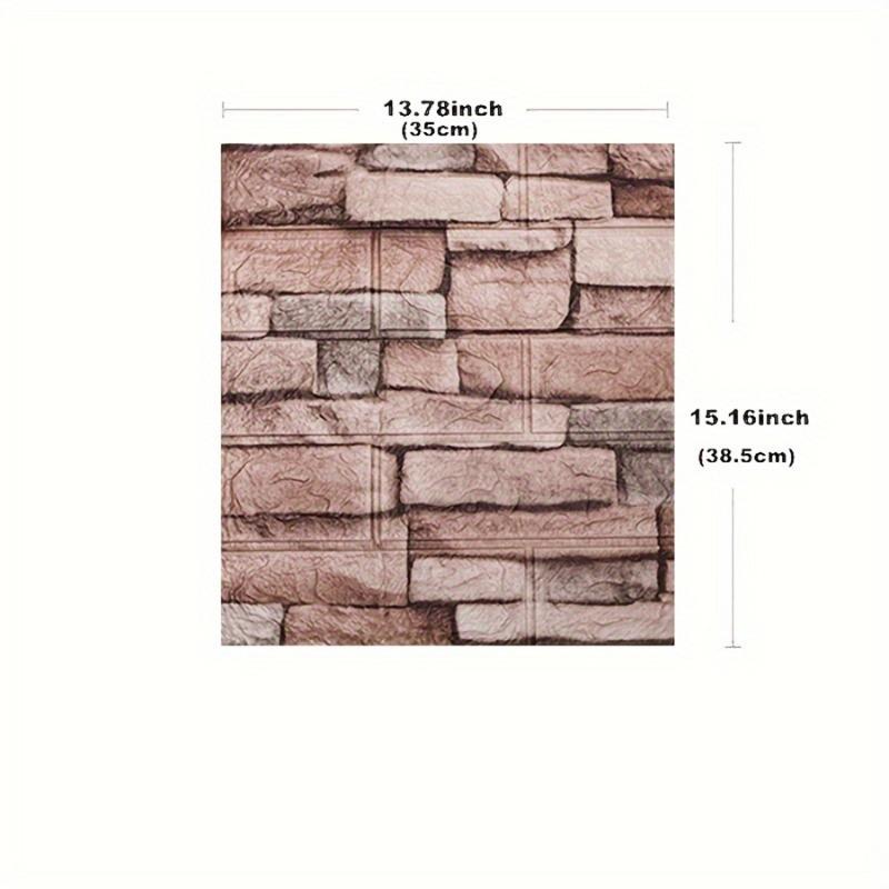 3D brick patterned wallpaper waterproof 38.5X35cm retro color self-adhesive living room wall sticker