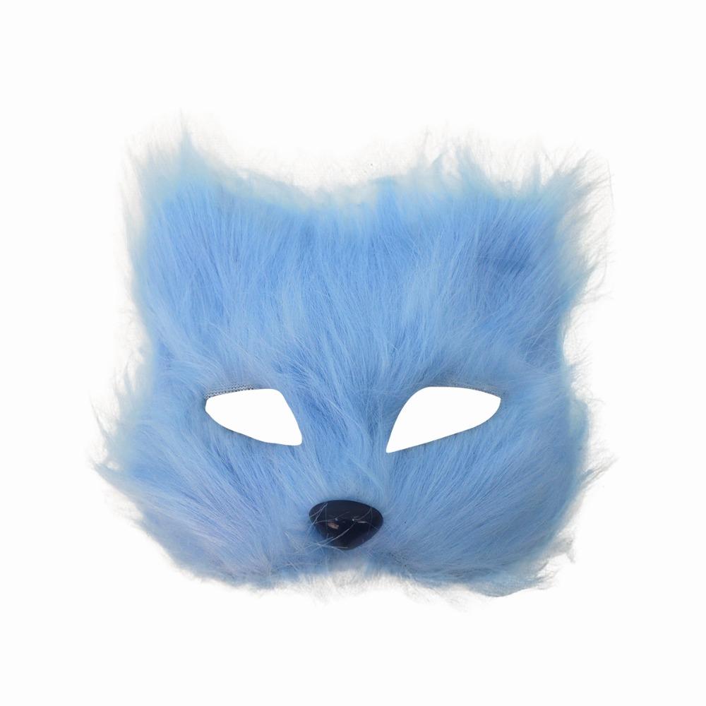 Cartoon Half Face Mask Animal Halloween Plush Masks Funny Eye Mask  Costume Party Supplies