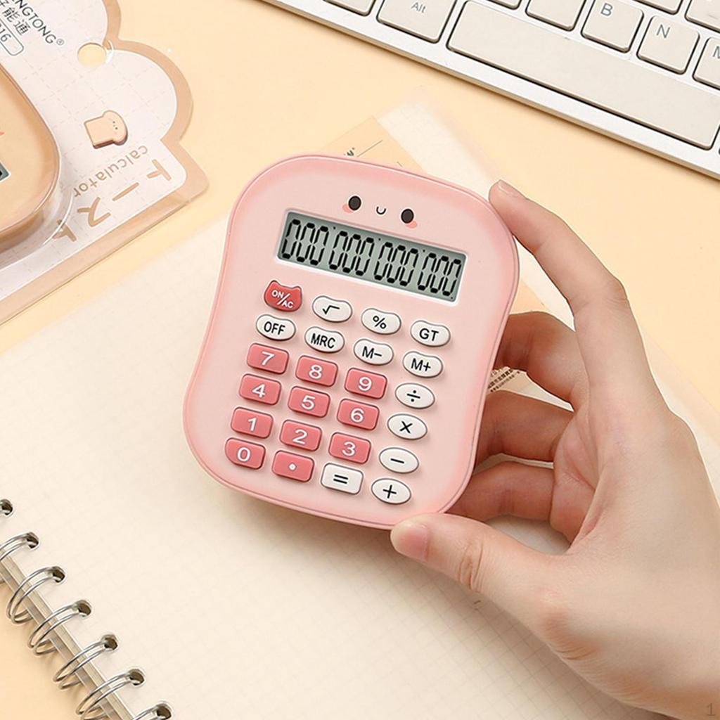 Bread Mini Calculator Portable Sturdy Lightweight,Basic,Cute,12 Digit for Office, Home, School