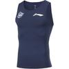 Li Ning CBA Series Professional Basketball Letter Print Round Neck Comfortable Breathable Tight Tank Top Men Tops Deep-Navy AUDU091-1