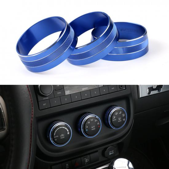 Air Condition Switch Button Knob Cover Trim For Jeep Wrangler JK 2011-2017 Blue