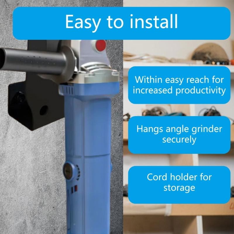 Metal Wall Bracket For Angle Grinder Storage FeaturE Cable Management Hooks And Mounting Hardware For Garage Shelving