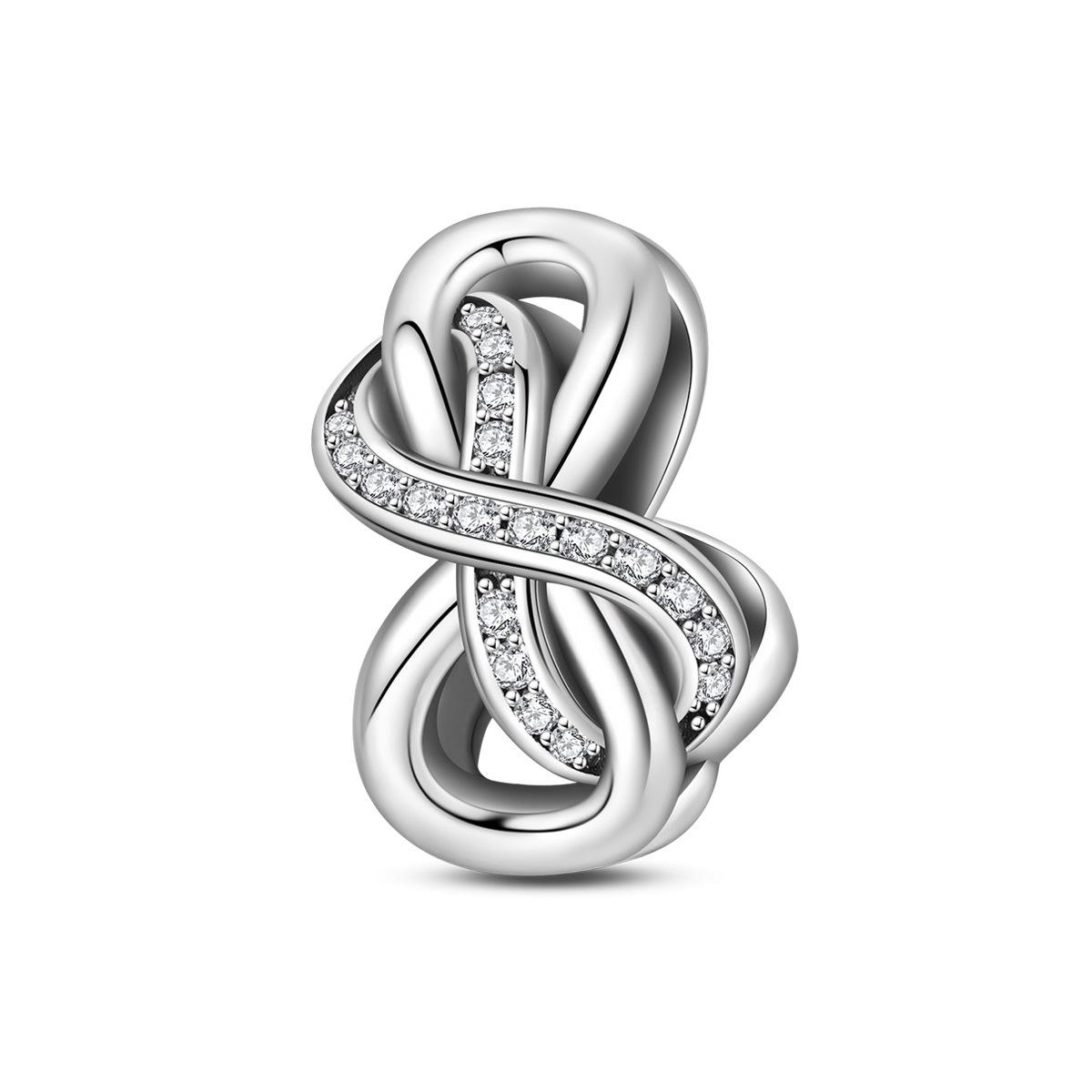 

S925 Silver Snowflake Bow Beaded Bracelet Charm DIY Jewelry Accessories Romantic Icy Glass Beads