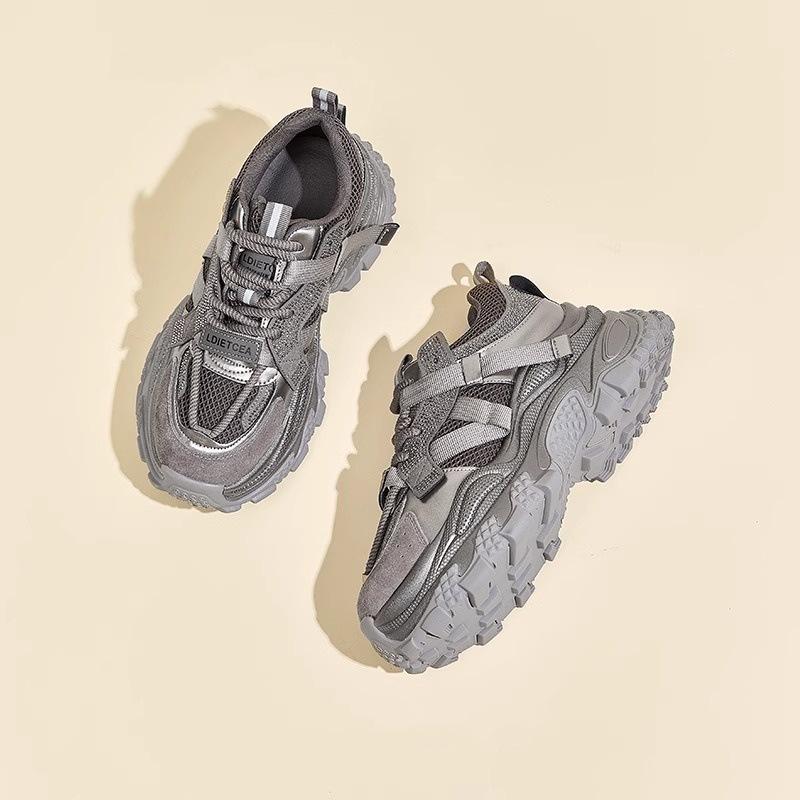 Edition Platform Dad Shoes Women's New Autumn Retro Gray-red Sports Small Casual Shoes