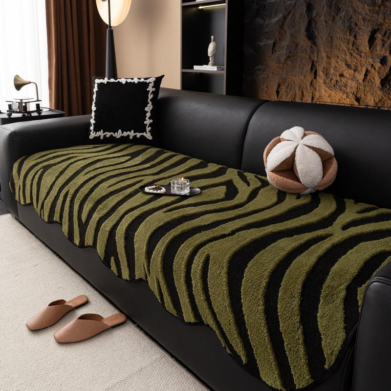 Light Luxury High-End Special-Shaped Sofa Cushion Autumn And Winter Plush Straight Row Sofa Seat Cushion  New Winter Non-Slip Cover