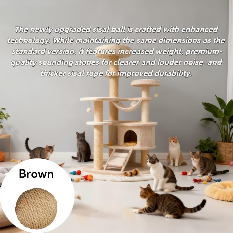 Jianma Cat Toy Ball Cat Toys Bite Resistant and Wear-resistant Cat Sisal Ball Pet Accessories Natural Sisal Material Gift