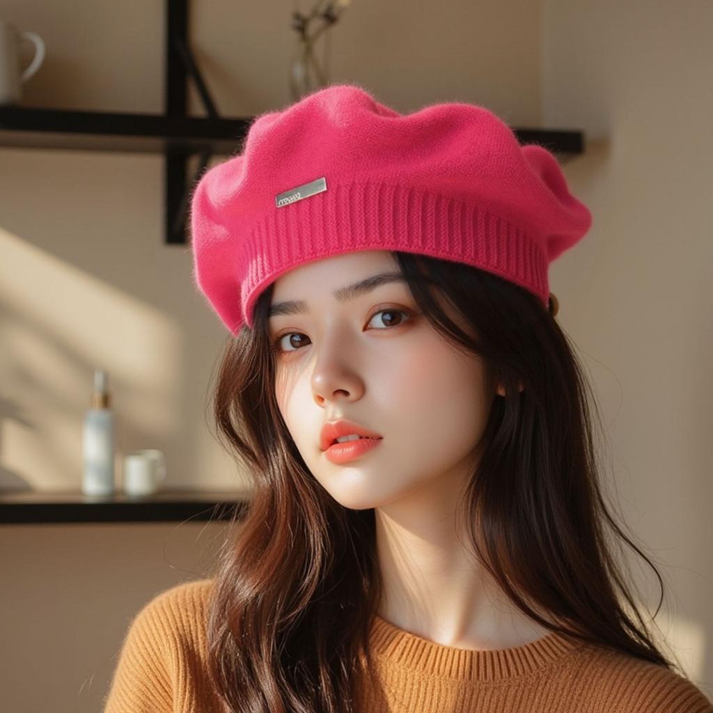 Pile Hat Winter Beret Pullover Knitted Hat