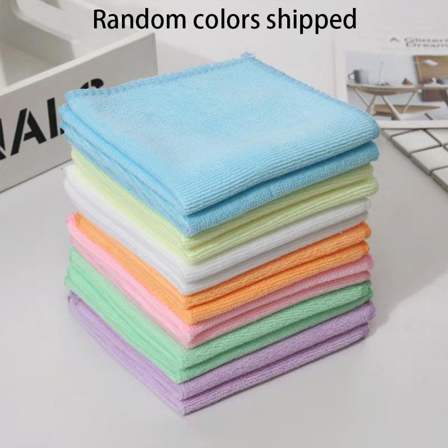 5pcs/lot Microfiber Cleaning Cloths Ultra-fine Fiber Kitchen Dishwashing 25*25cm Water-absorbent Scouring Car Cleaning Cloth 5pcs
